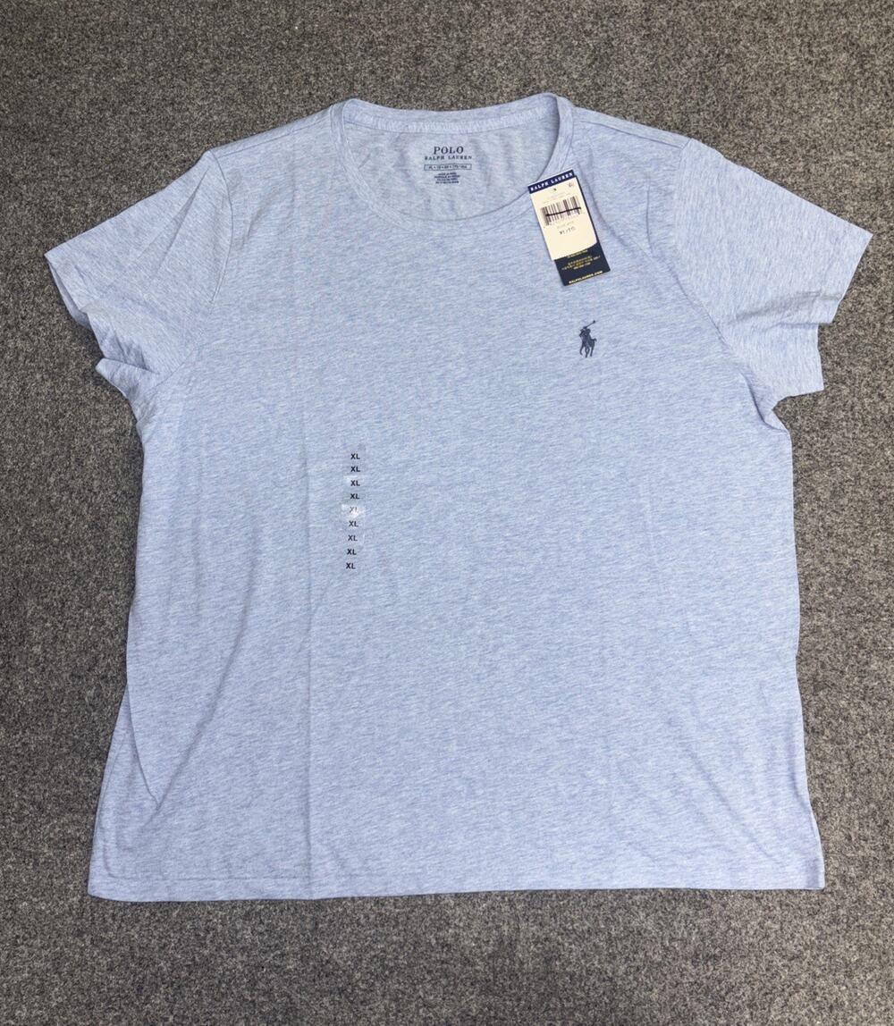 NWT Polo Ralph Lauren Women's XL Short Sleeve Crew Neck Blue Heather T-shirt